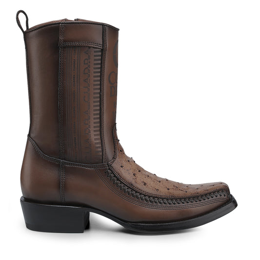 Brown Ostrich Boot