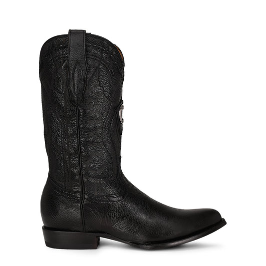 Black Deer Laser & Embroidery Round Toe