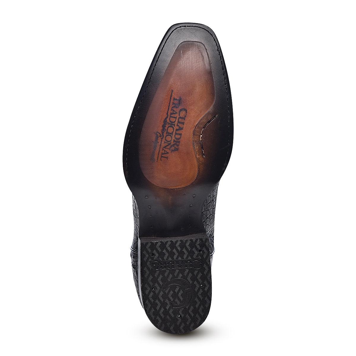 Cuadra Black Caiman Laser & Embroidery French Toe CU846