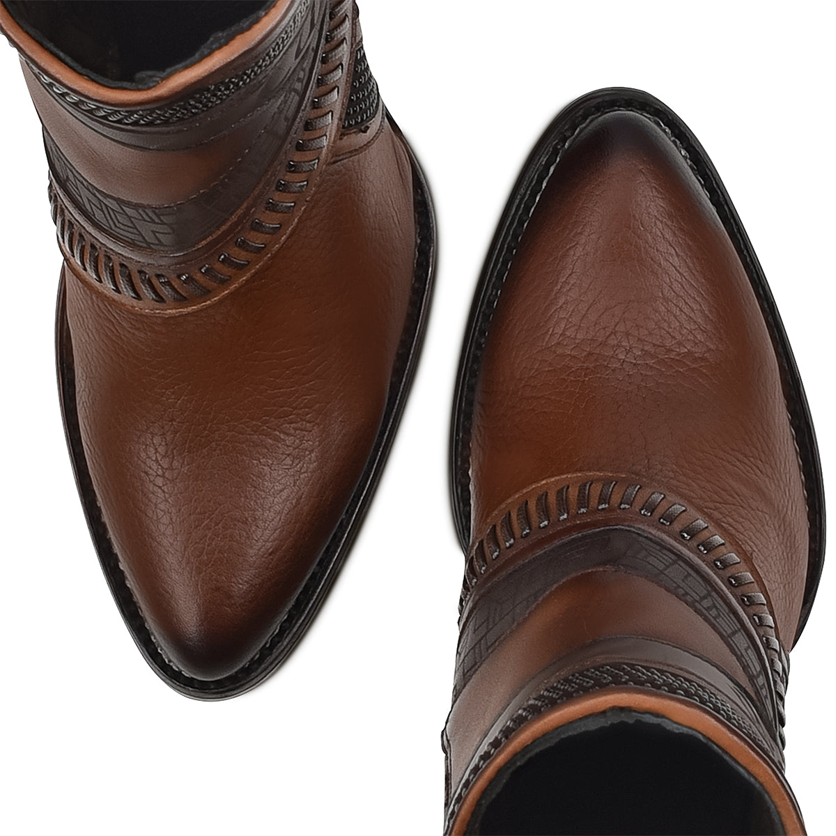 Honey Laser & Woven Round Toe