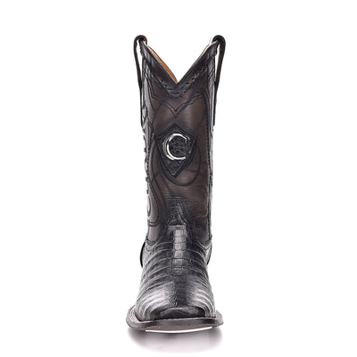 MN BLACK CAIMAN LASER & EMBROIDERY SQUARE TOE