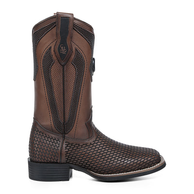 Honey Laser & Embroidery & Studs Square Toe