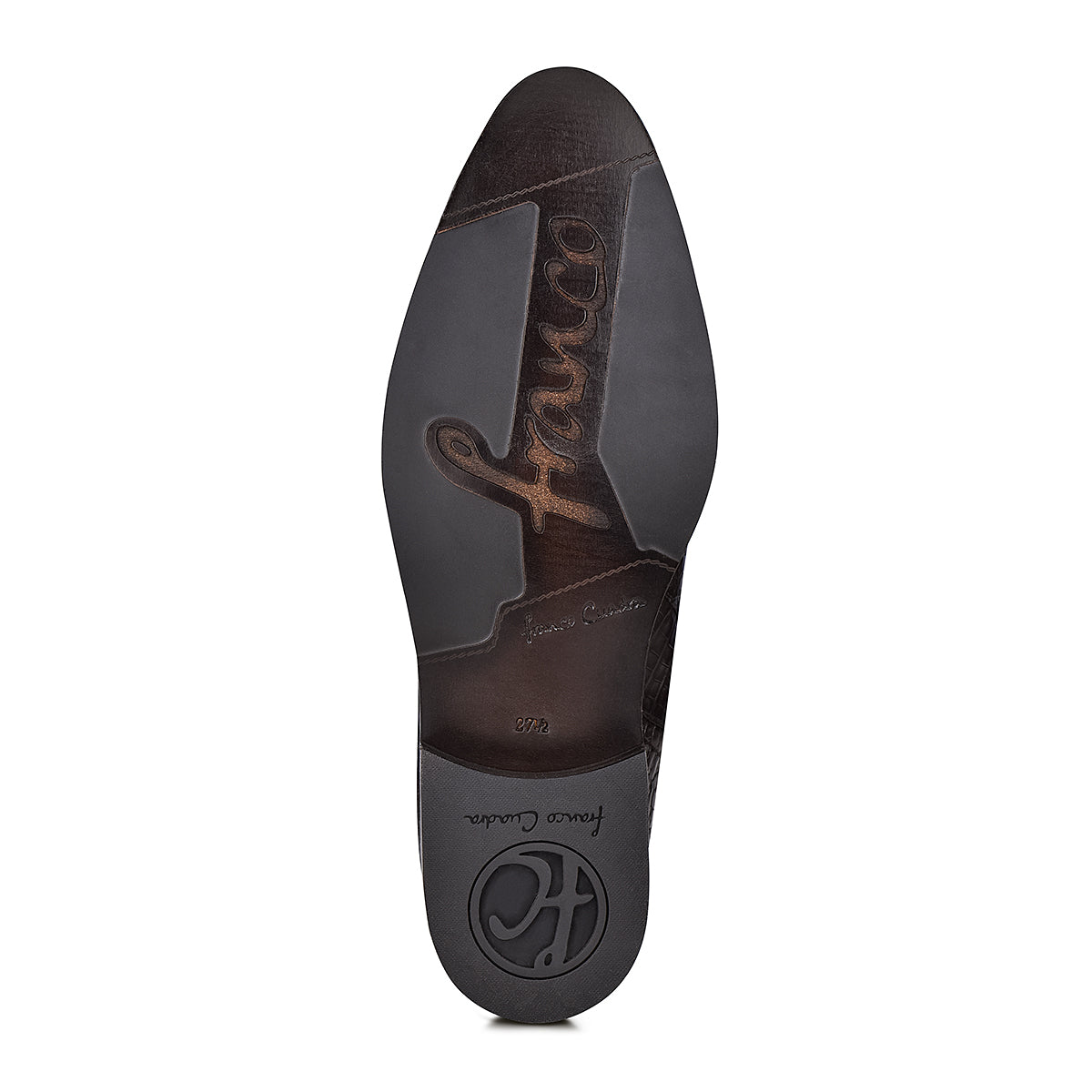 Brown Caiman Zipper Round Toe