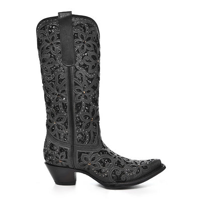 Black Inlay & Embroidery & Studs