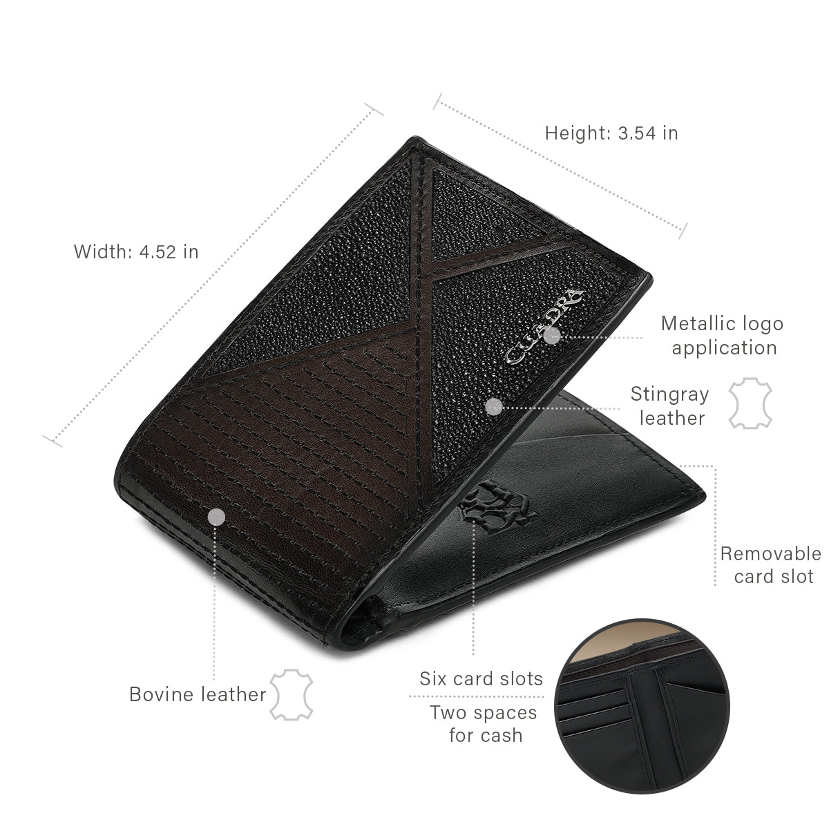 Cuadra Brown Stingray Stiching Wallet DU781