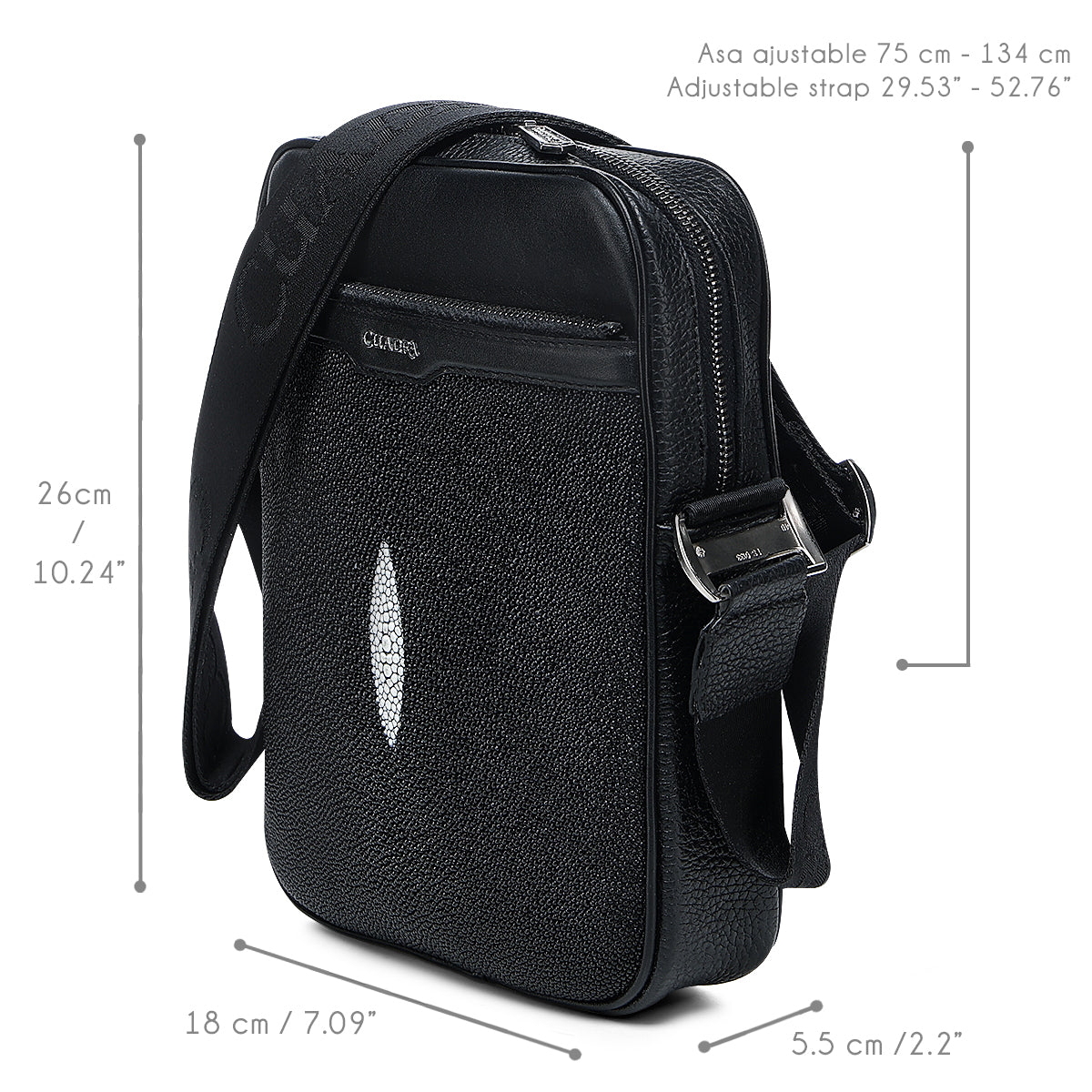 Cuadra Stingray Zipper Black Bag DU759