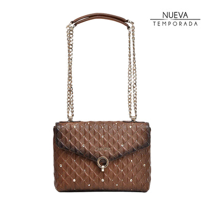 Brown Cowhide Crystals Bag
