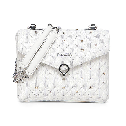 White Crystals & Studs & Zipper DU732