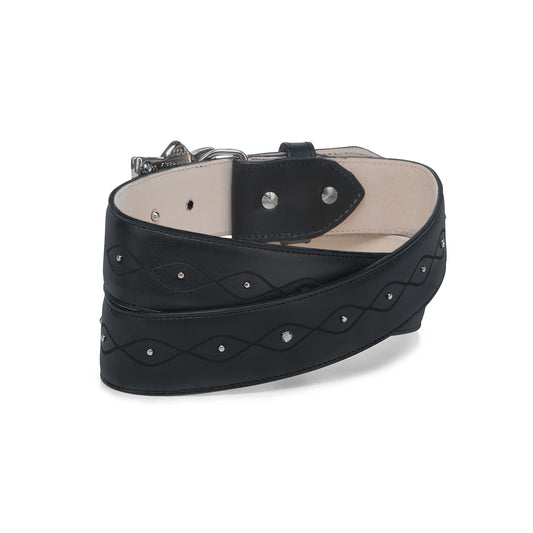 Black Laser & Studs Belt BC394