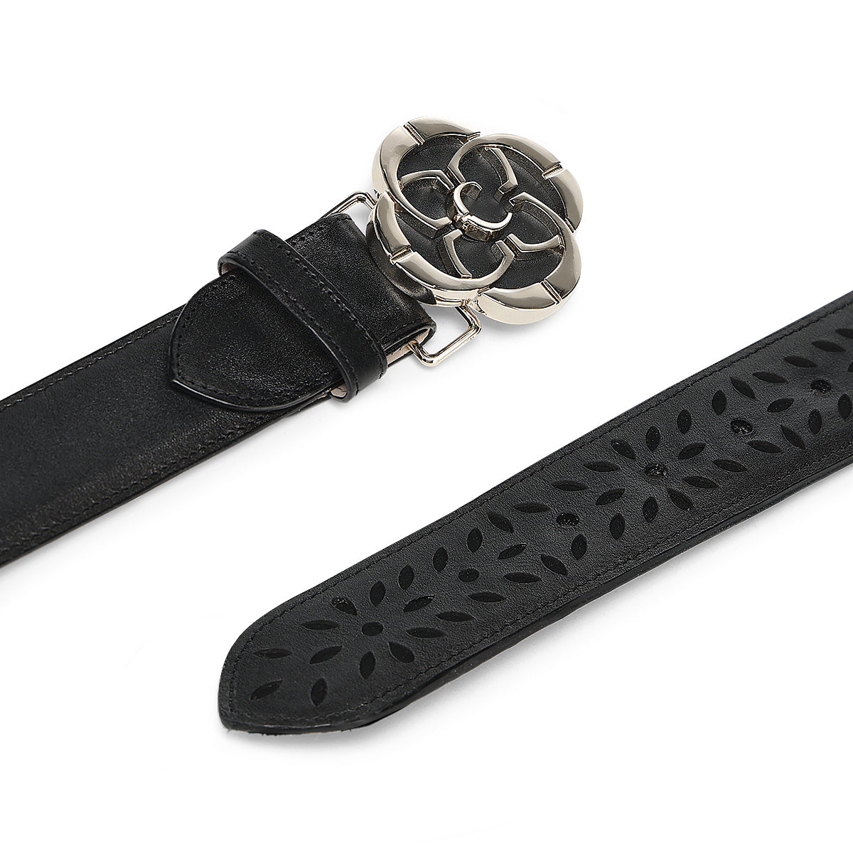 Cuadra Black Cowhide Laser Belt BC469