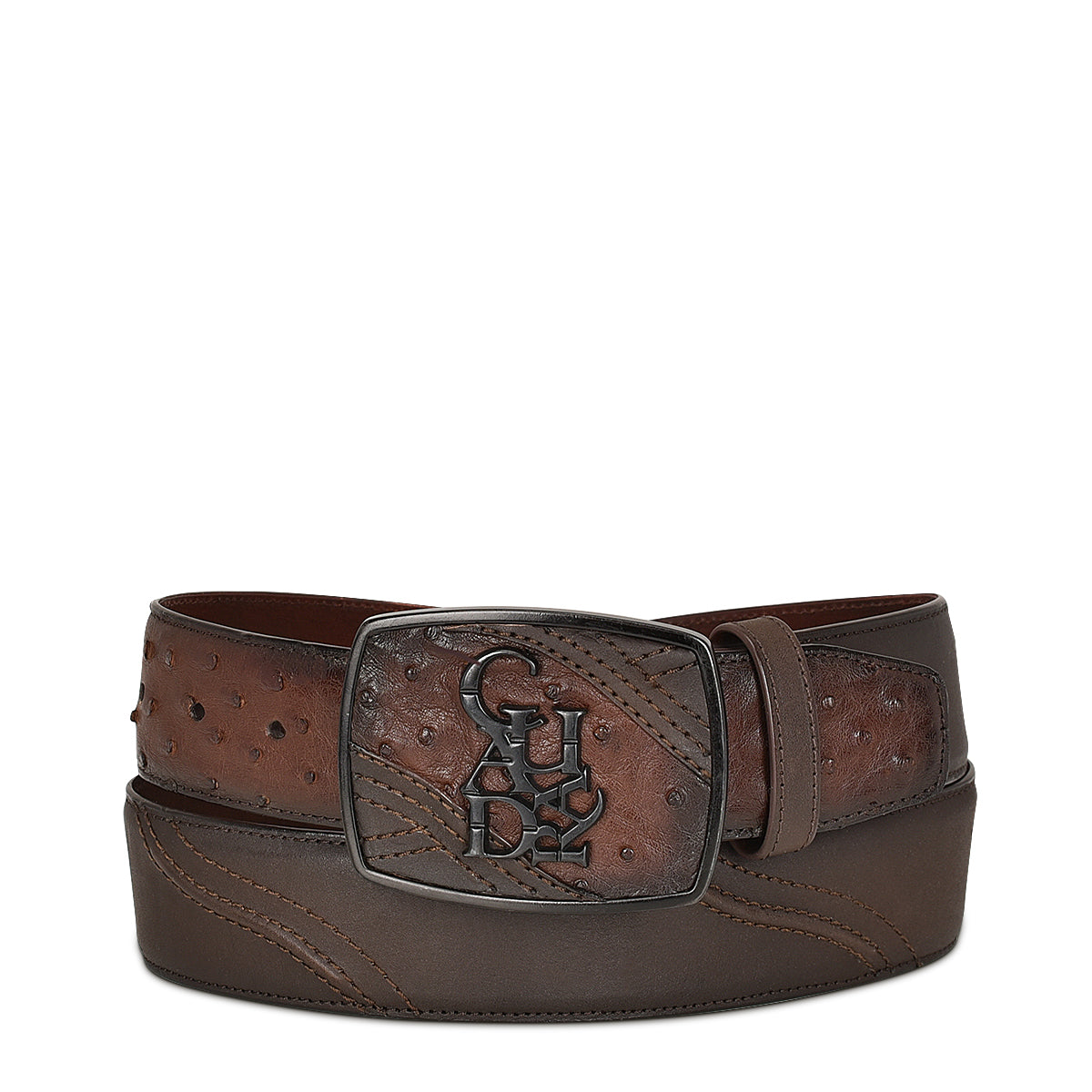 CUADRA-Cinto Flame Brown Ostrich Belt BC280