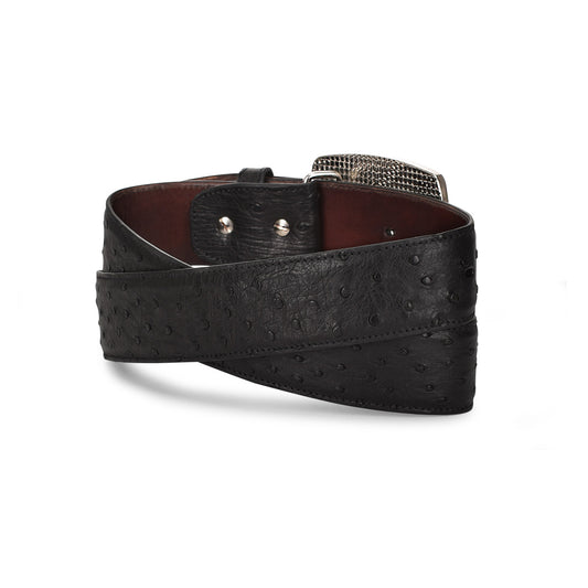 Cuadra Ostrich Black Belt BC306