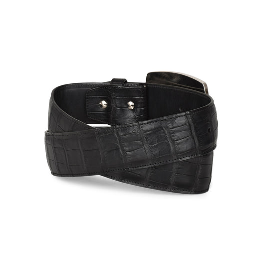 Cuadra Black Alligator Belt BC325