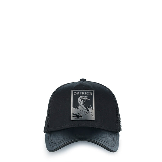 Cuadra Black Ostrich Cap CC116