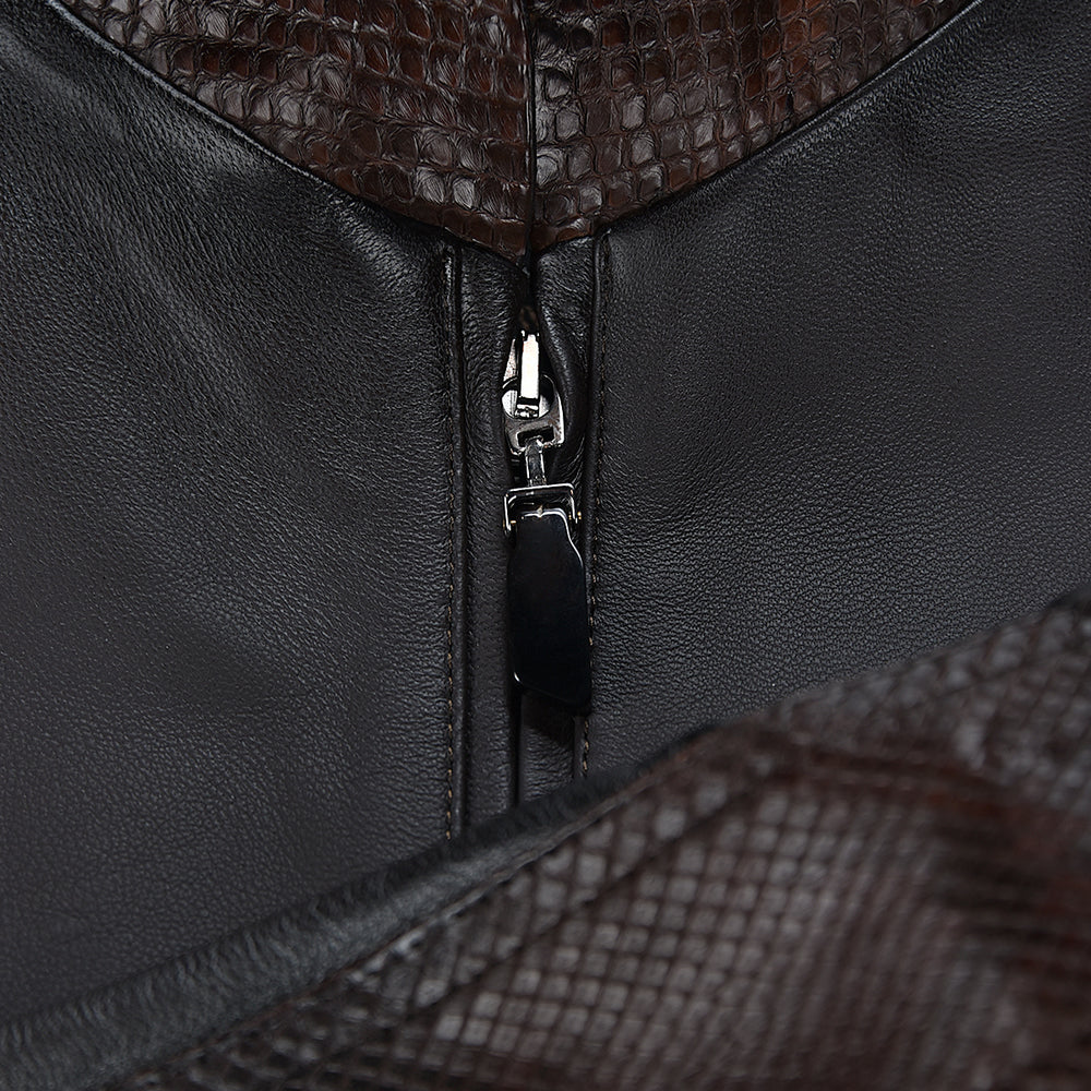 CHOCOLATE PYTHON ZIPPER JACKET JC269