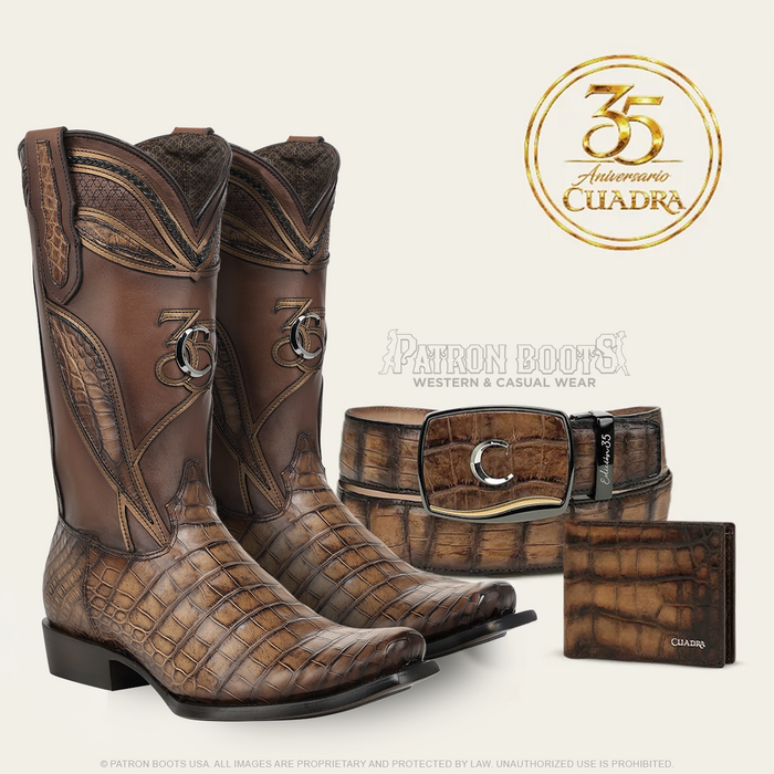 Imperio Cuadra 35 Anniversary Brown Alligator Laser & Embroidery Miel CC449