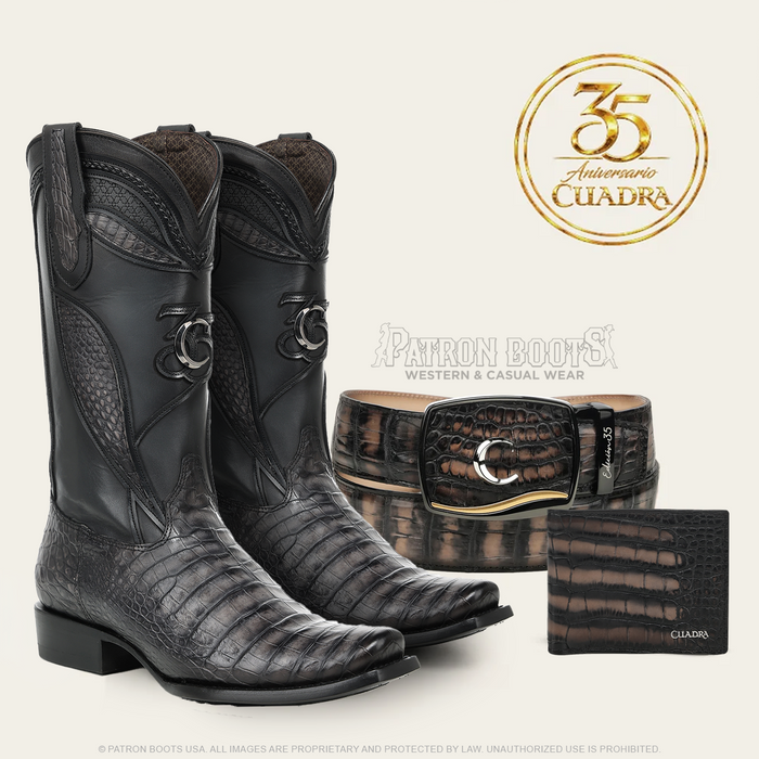 Imperio Cuadra 35 Anniversary Black Alligator Laser & Embroidery Gris CC448