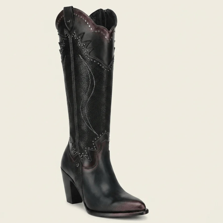 Cuadra Embroidery & Studs & Zipper LD Black CC328