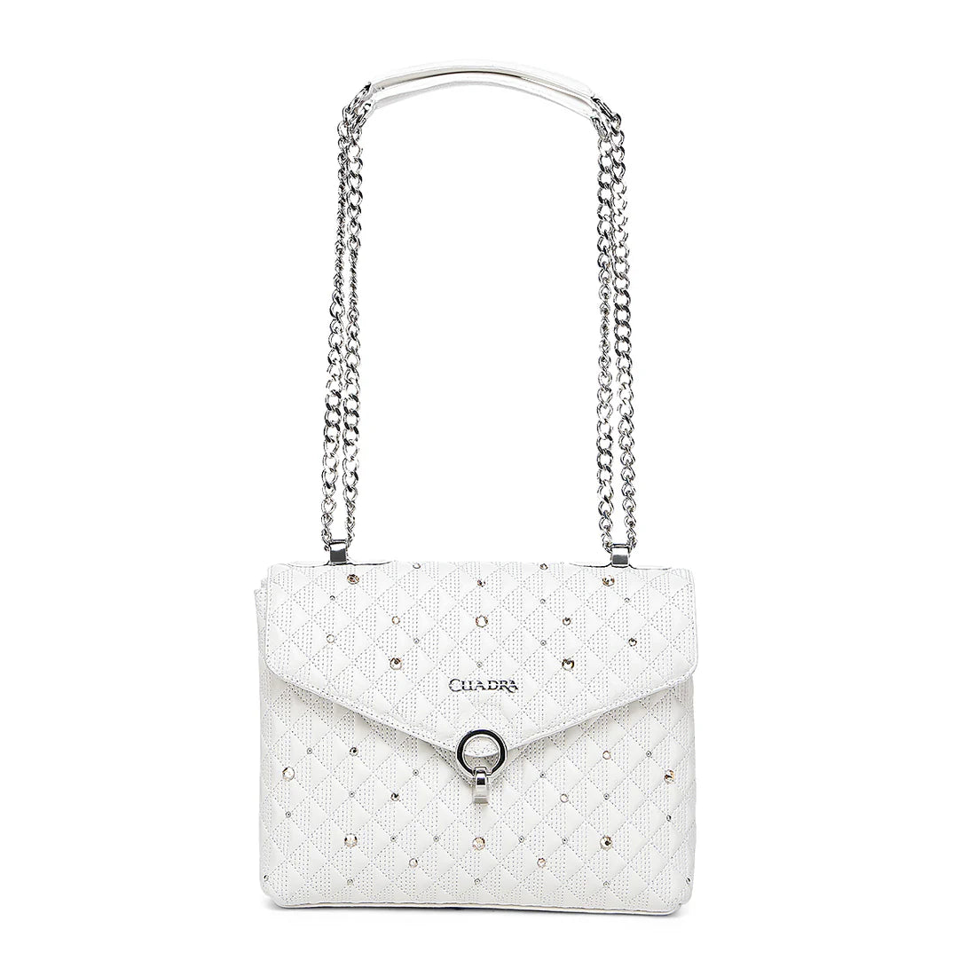 CUADRA- LD WHITE CRYSTALS & STUDS & ZIP- DU732