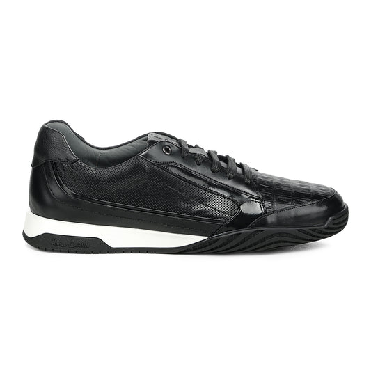 Franco Cuadra Black Alligator Sneakers FF382