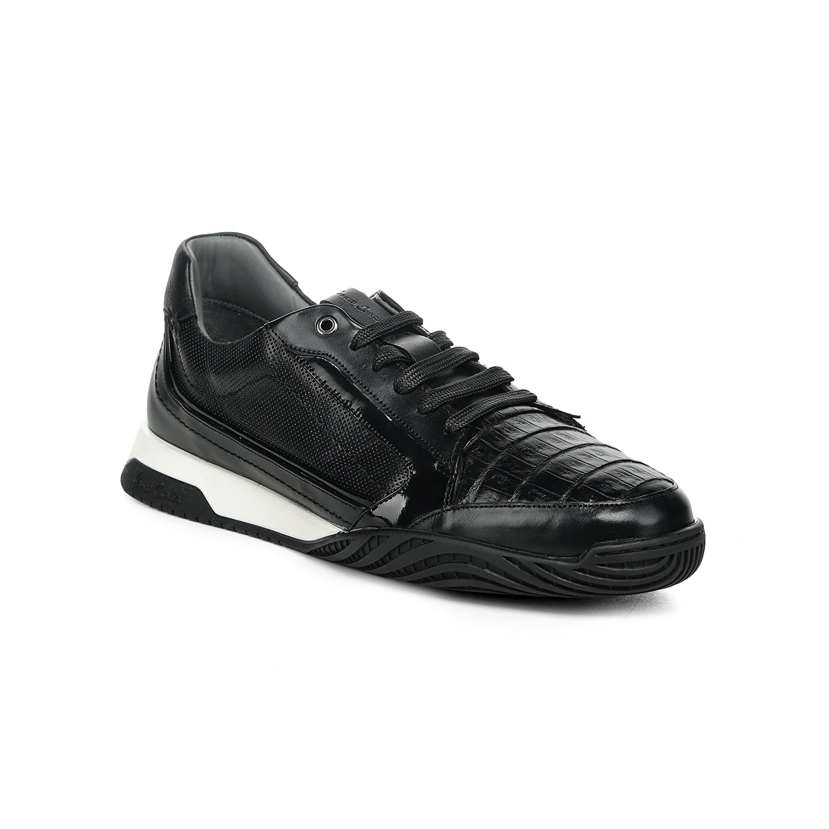 Franco Cuadra Black Alligator Sneakers FF382