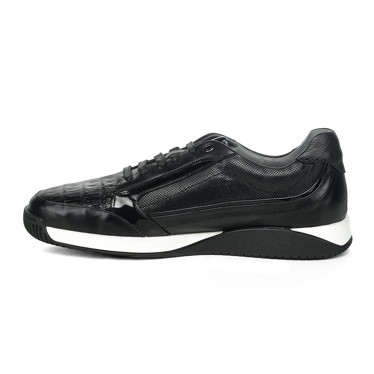 Franco Cuadra Black Alligator Sneakers FF382