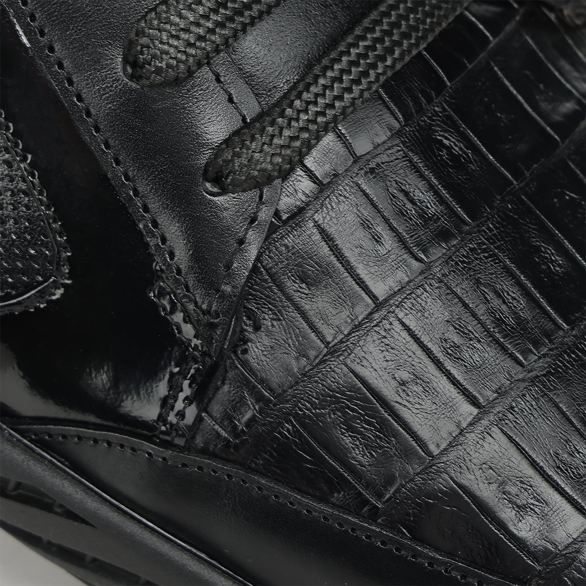 Franco Cuadra Black Alligator Sneakers FF382