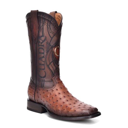 Cuadra Brown Ostrich Laser Embroidery SQ Toe CU418
