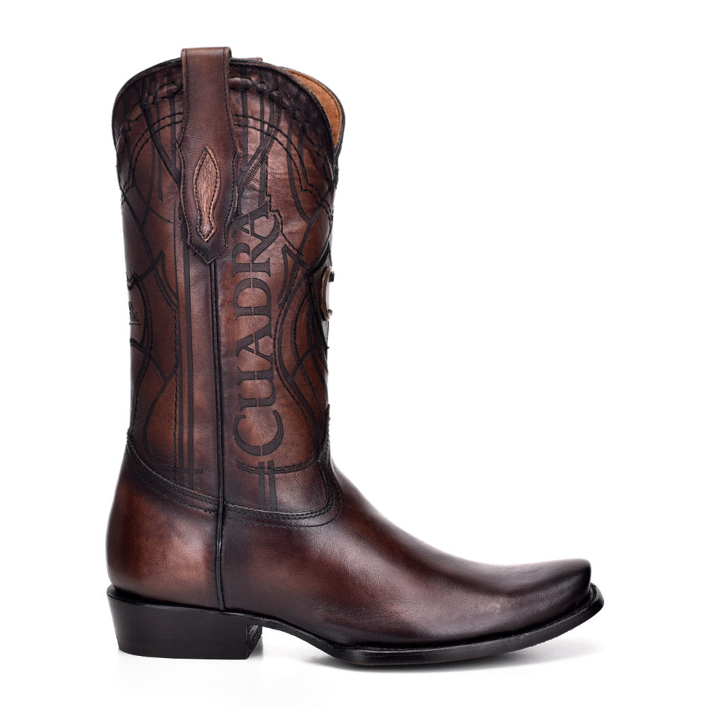 Over Chestnut Laser & Embroidery Narrow Square Toe