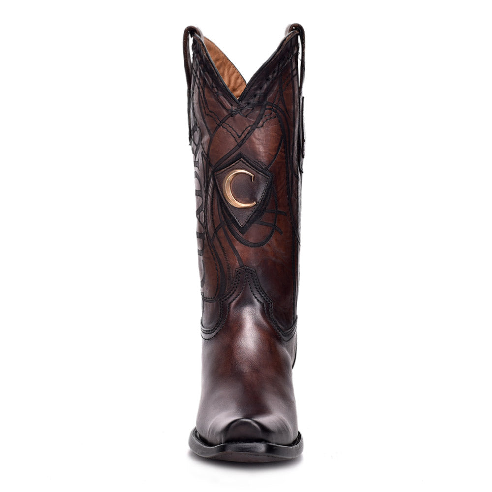 Over Chestnut Laser & Embroidery Narrow Square Toe