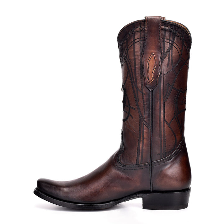 Over Chestnut Laser & Embroidery Narrow Square Toe