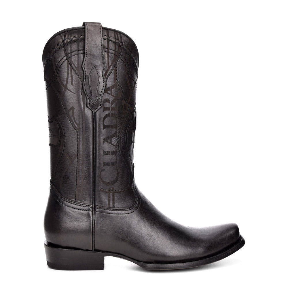 Cuadra Black Laser Woven & Embroidery Narrow Toe CU408