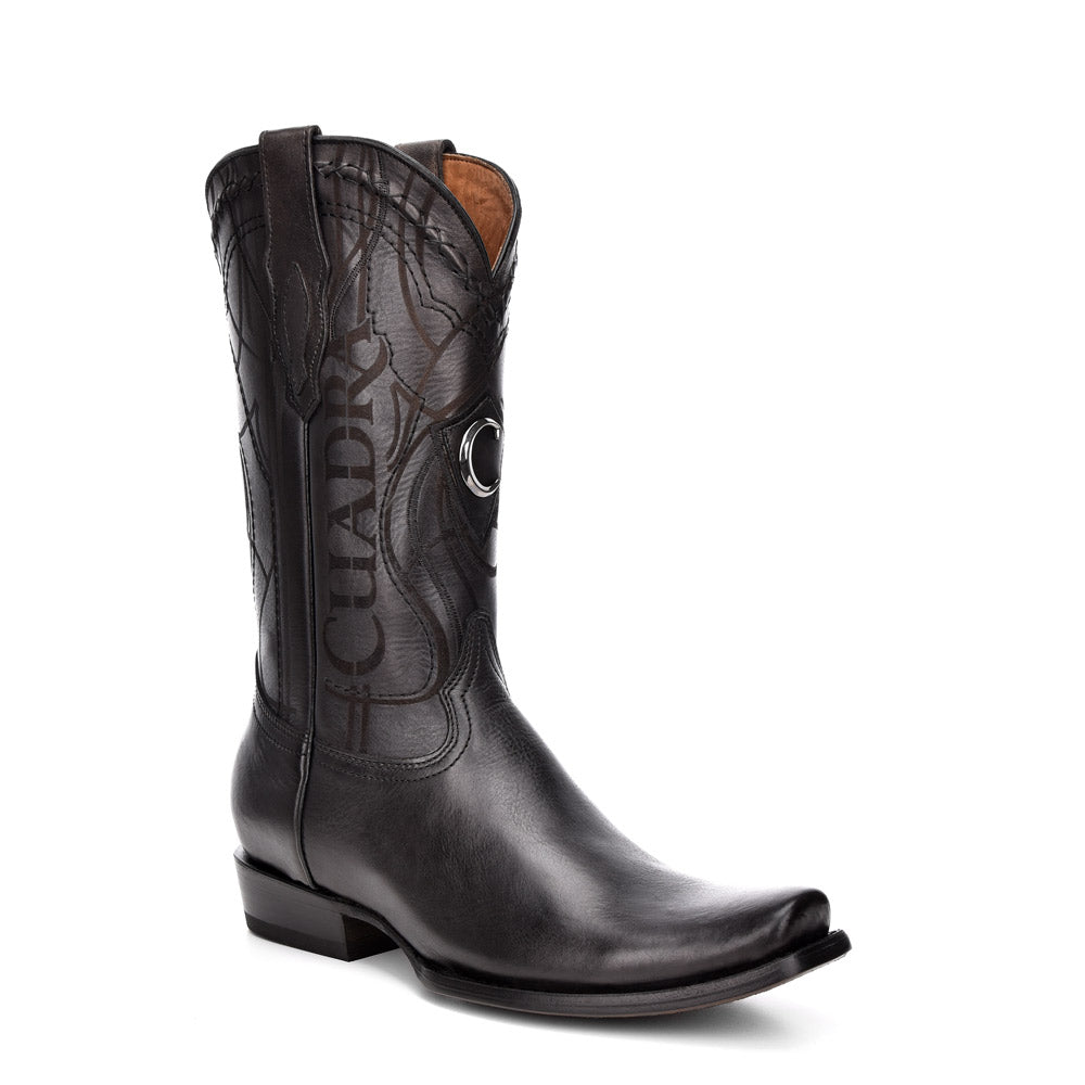 Cuadra Black Laser Woven & Embroidery Narrow Toe CU408