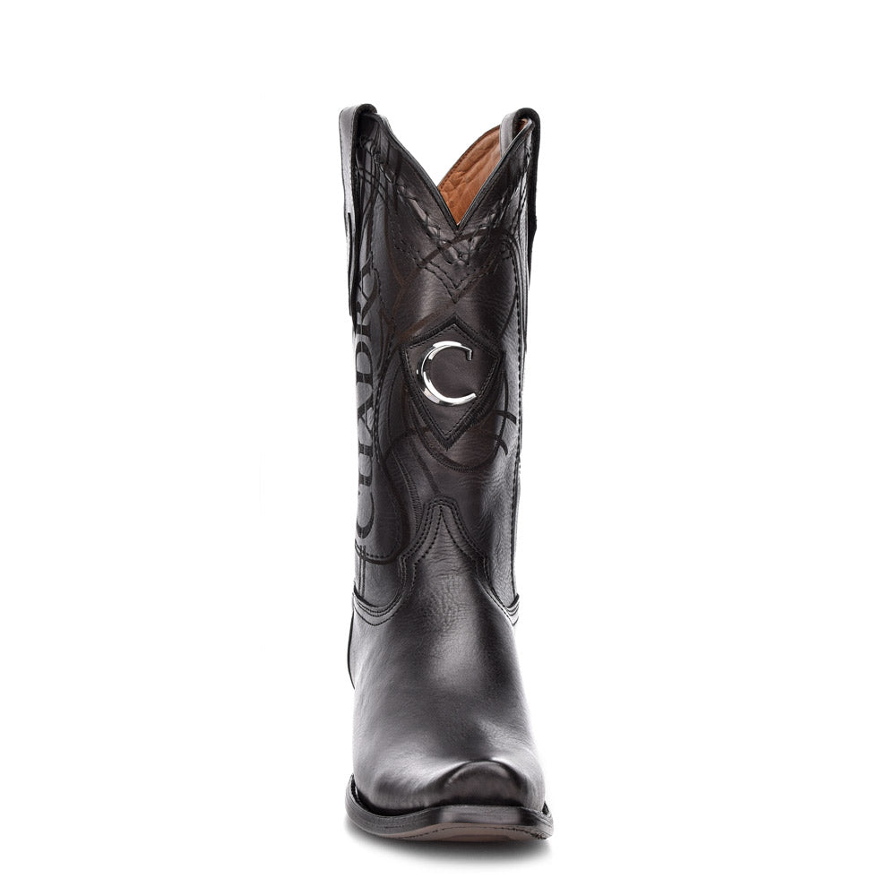Cuadra Black Laser Woven & Embroidery Narrow Toe CU408