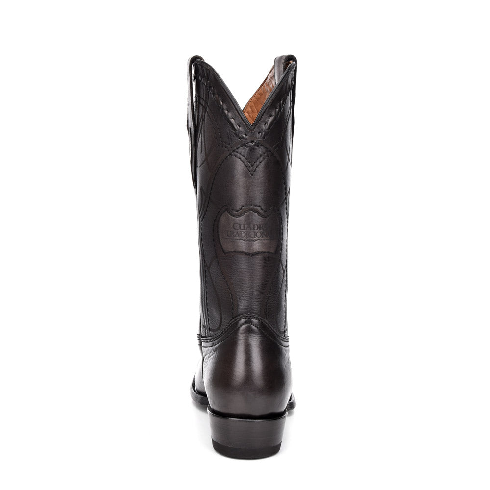 Cuadra Black Laser Woven & Embroidery Narrow Toe CU408