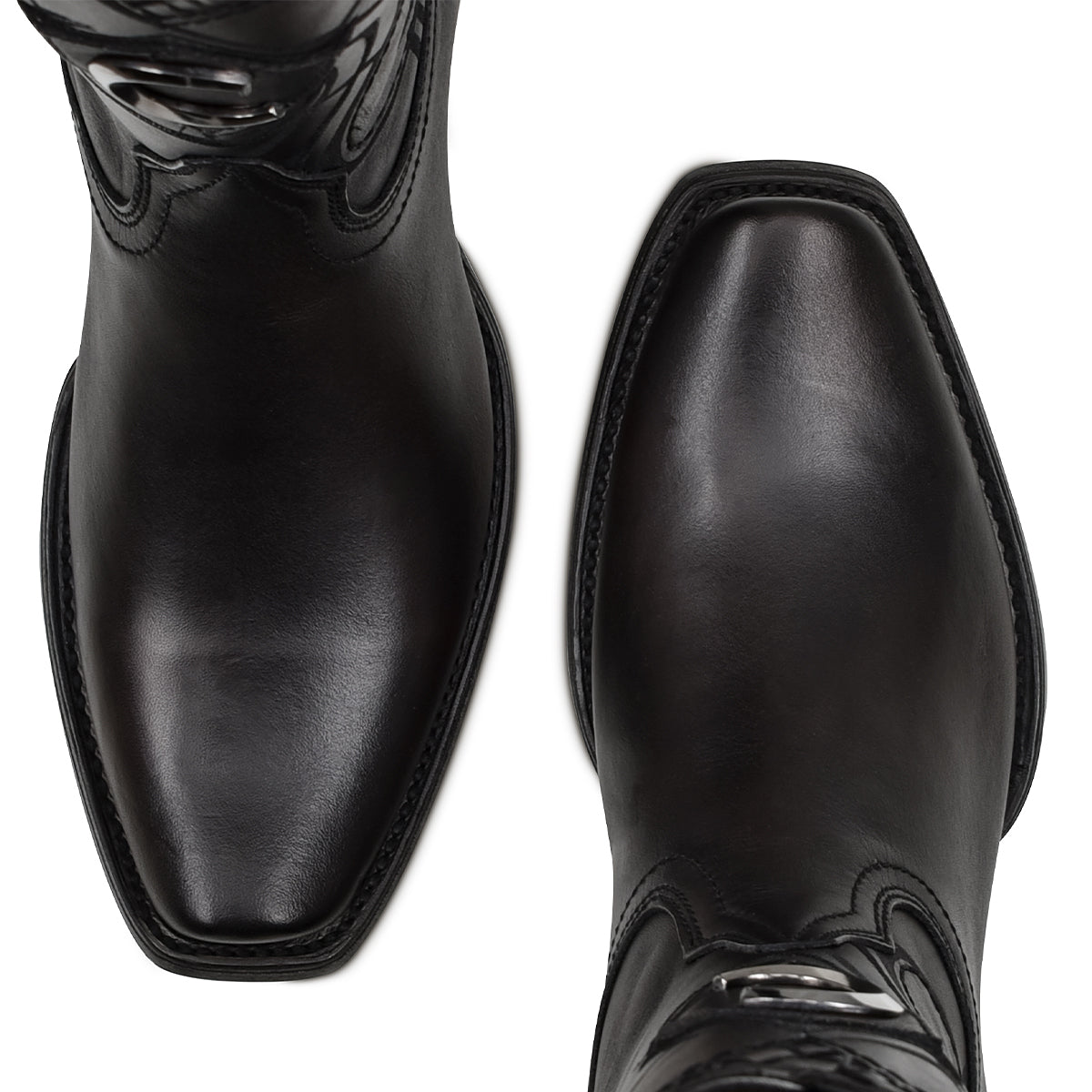 Cuadra Black Laser Woven & Embroidery Narrow Toe CU408