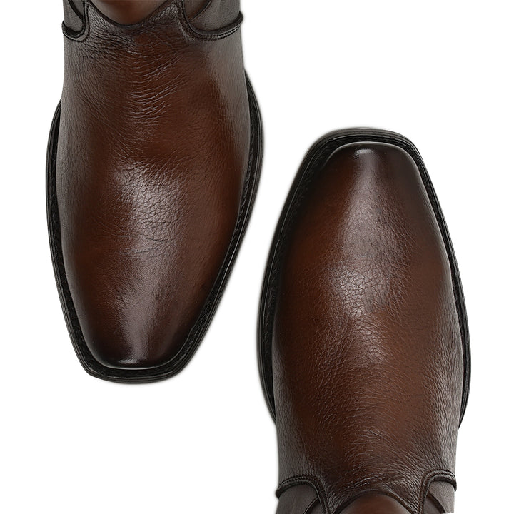 Honey ZIpper & Studs Narrow Square Toe