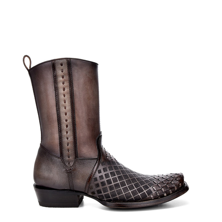 Over Light Black Laser & Woven Narrow Square Toe