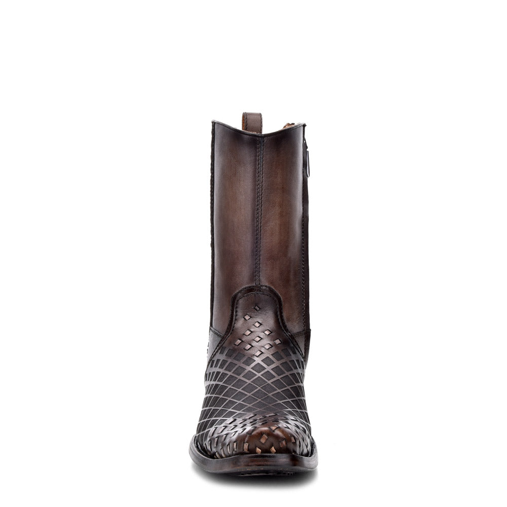 Over Light Black Laser & Woven Narrow Square Toe