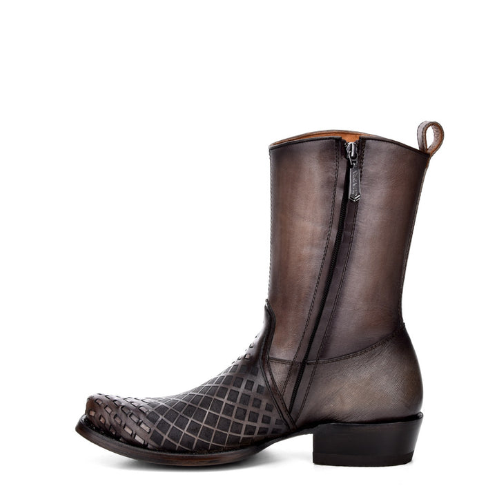 Over Light Black Laser & Woven Narrow Square Toe