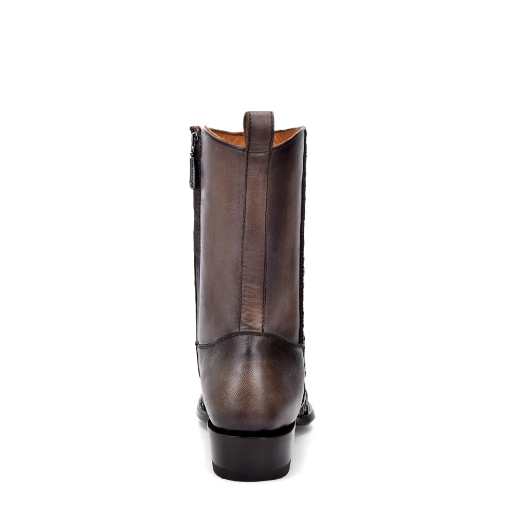 Over Light Black Laser & Woven Narrow Square Toe