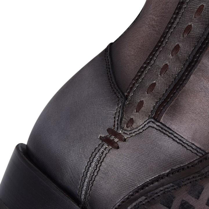 Over Light Black Laser & Woven Narrow Square Toe