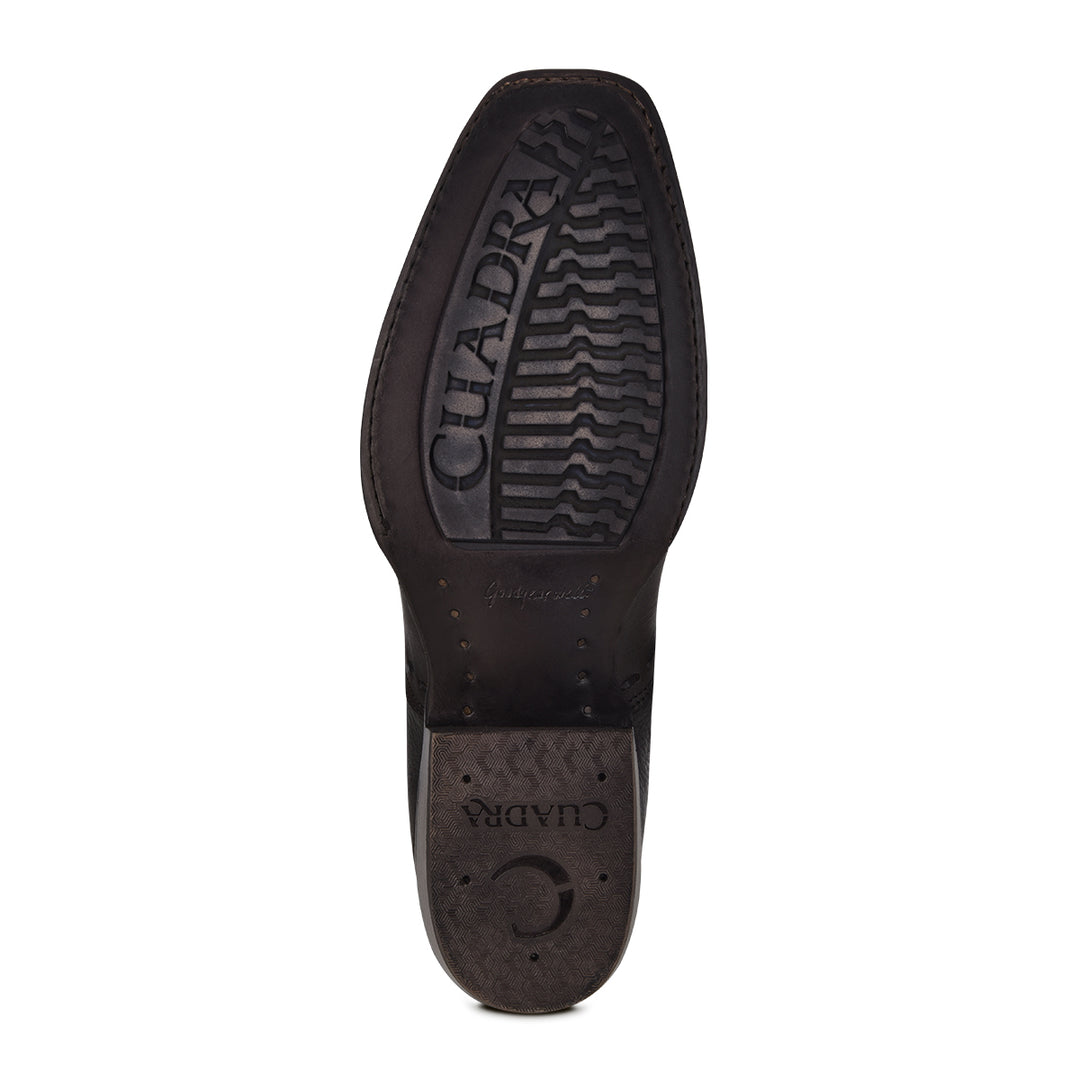 Viena Black & Woven & Zipper Narrow Square Toe
