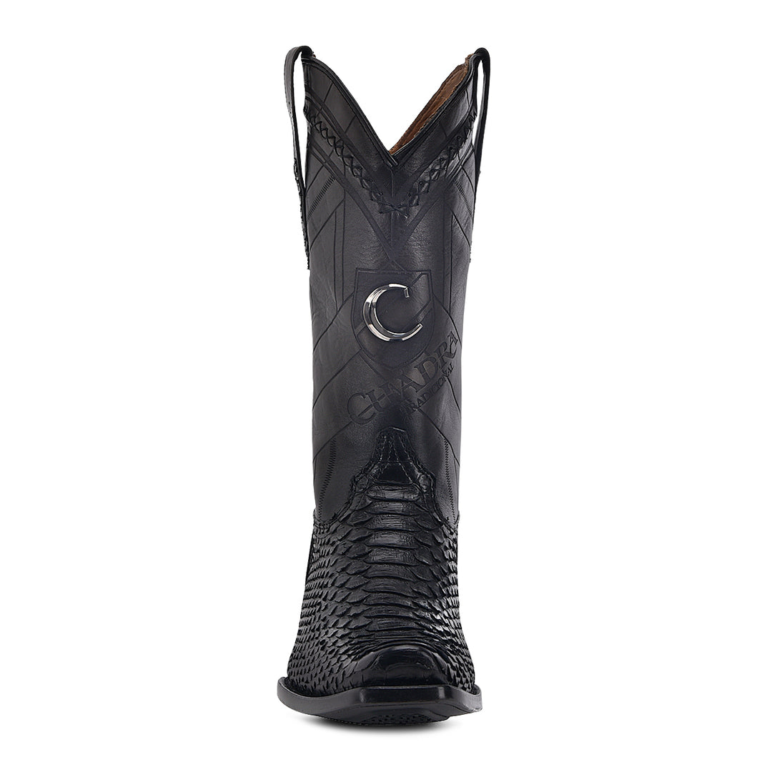 Lisboa Blue Python Laser & Woven Narrow Square Toe