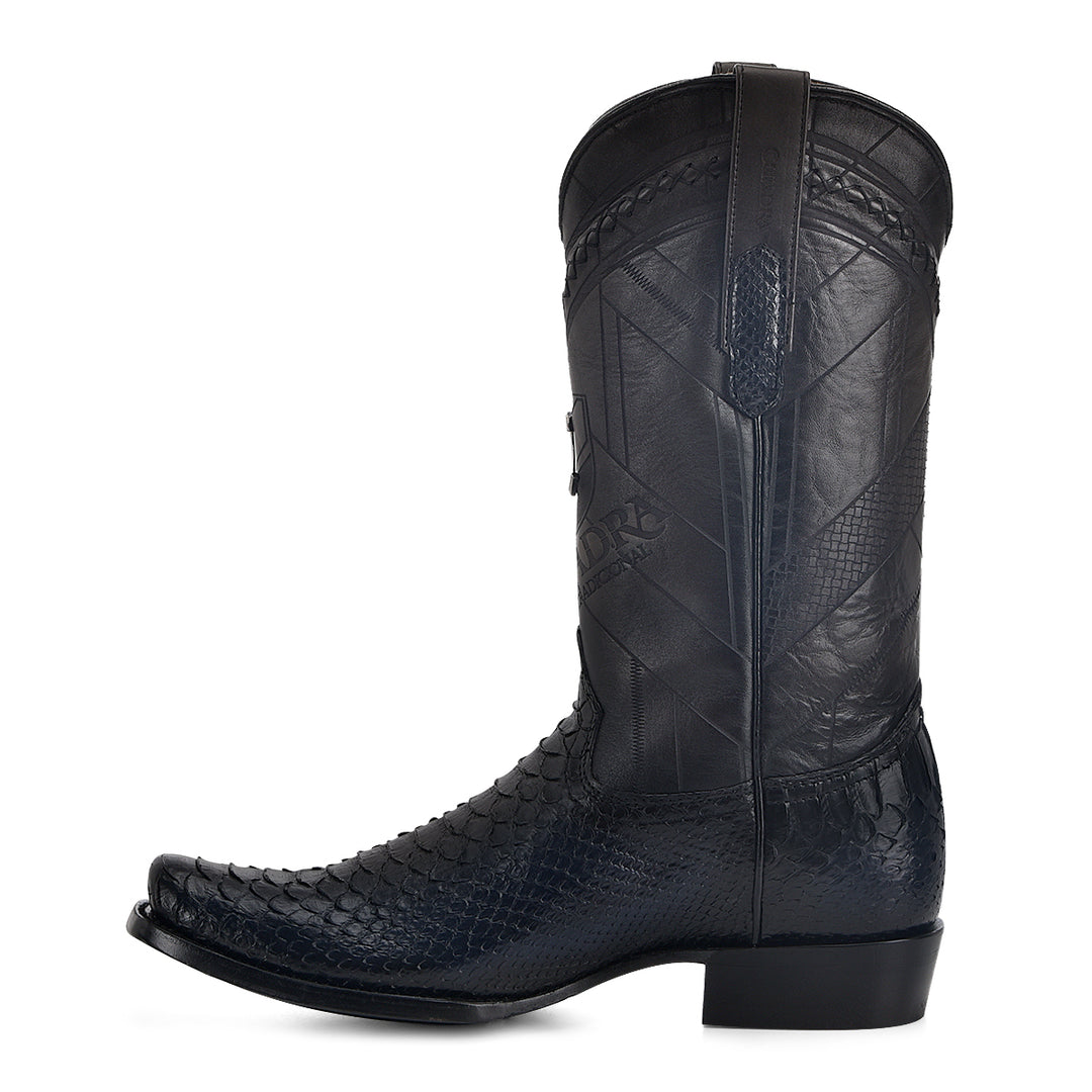 Lisboa Blue Python Laser & Woven Narrow Square Toe