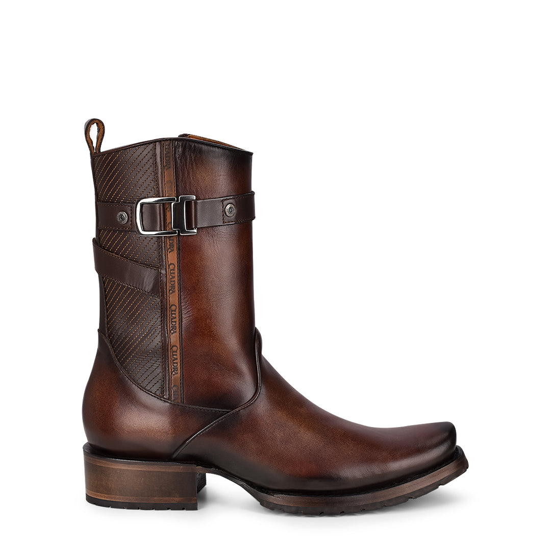 Chaos Brown Laser & Embroidery Narrow Square Toe