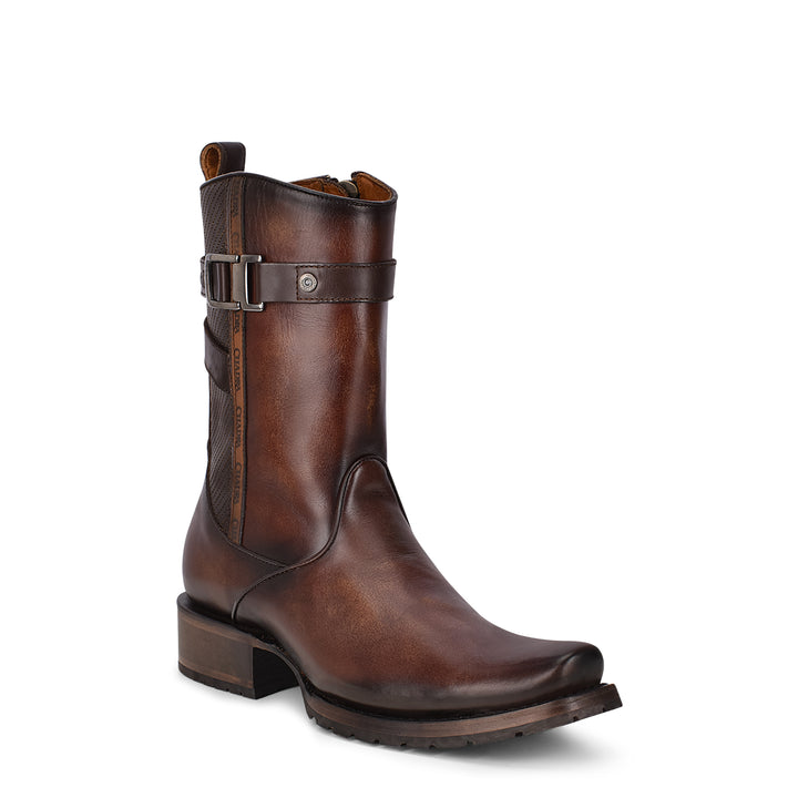Chaos Brown Laser & Embroidery Narrow Square Toe