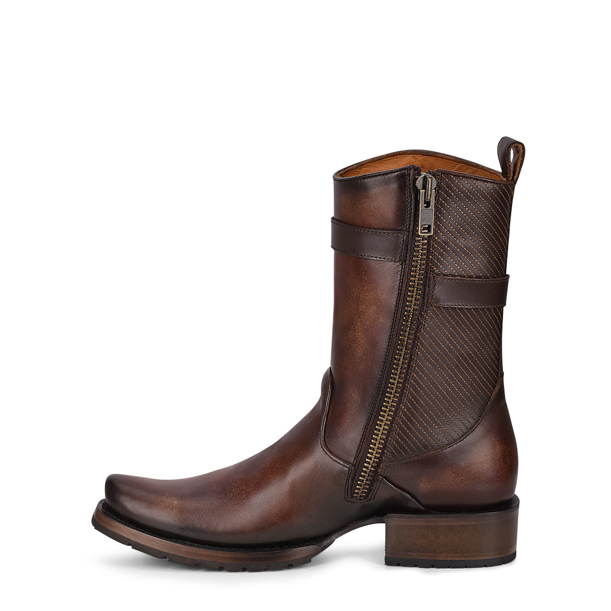 Chaos Brown Laser & Embroidery Narrow Square Toe