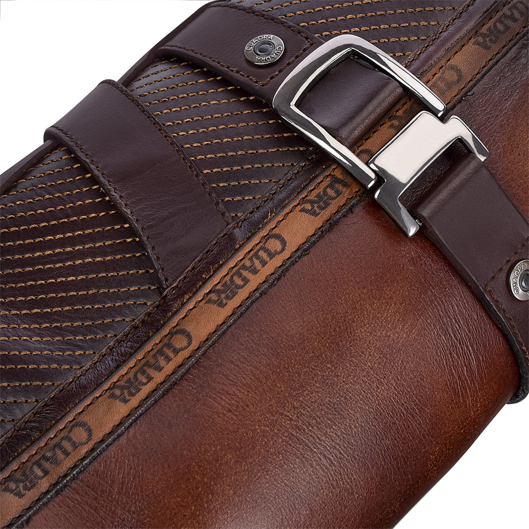 Chaos Brown Laser & Embroidery Narrow Square Toe