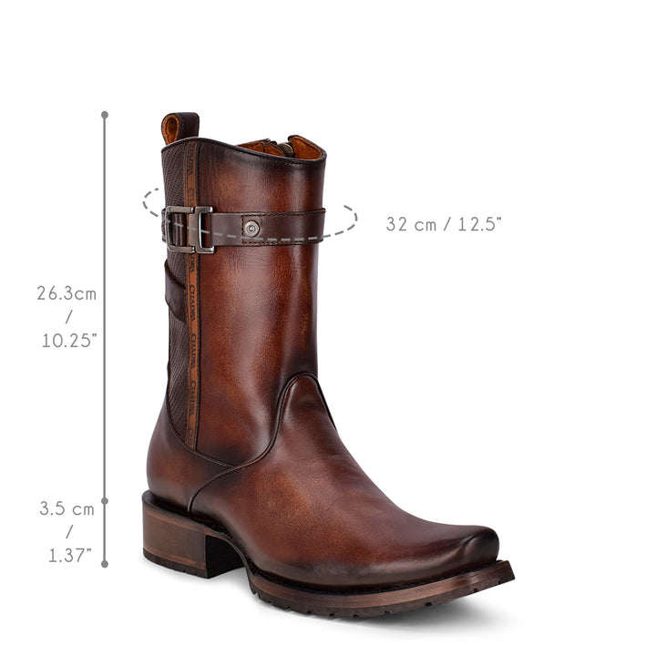 Chaos Brown Laser & Embroidery Narrow Square Toe